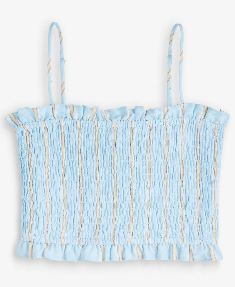 On 34th Women's Linen Blend Smocked Cropped Top, Macy's Exclusive