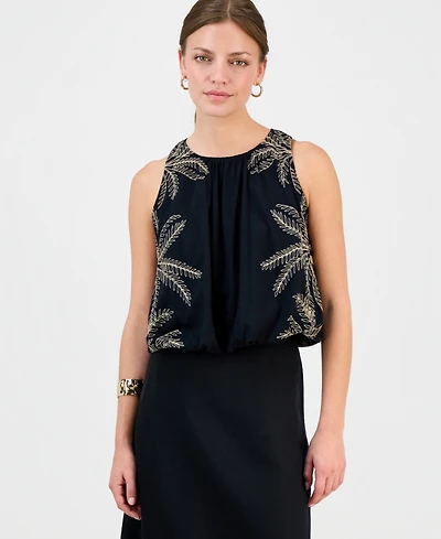 I.n.c. International Concepts Petite Cotton Embroidered Cinched Tank Top, Macy's Exclusive