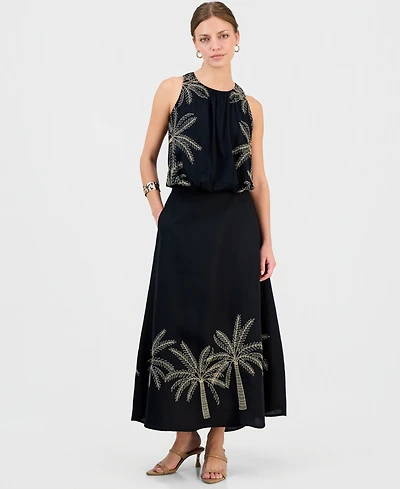 I.n.c. International Concepts Petite Embroidered Midi Skirt, Macy's Exclusive