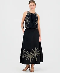 I.n.c. International Concepts Petite Embroidered Midi Skirt, Macy's Exclusive