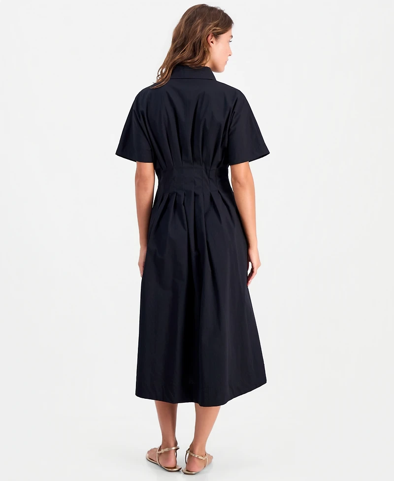 On 34th Women's Pleated Waist Midi Shirtdress, Macy's Exclusive