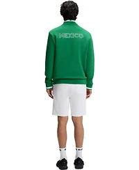 Boss by Hugo Men's Cotton-Blend Mexico Country-Flag Badge Sweatshirt