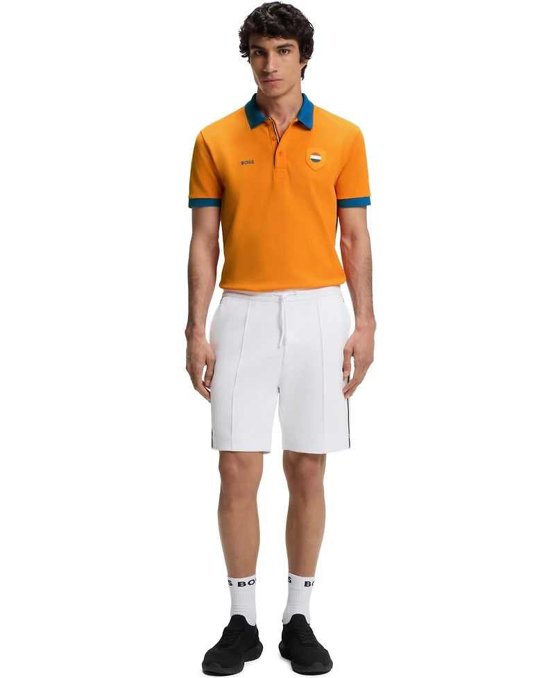 Boss by Hugo Men's Paddy Netherlands Country Flag Trim Polo Shirt
