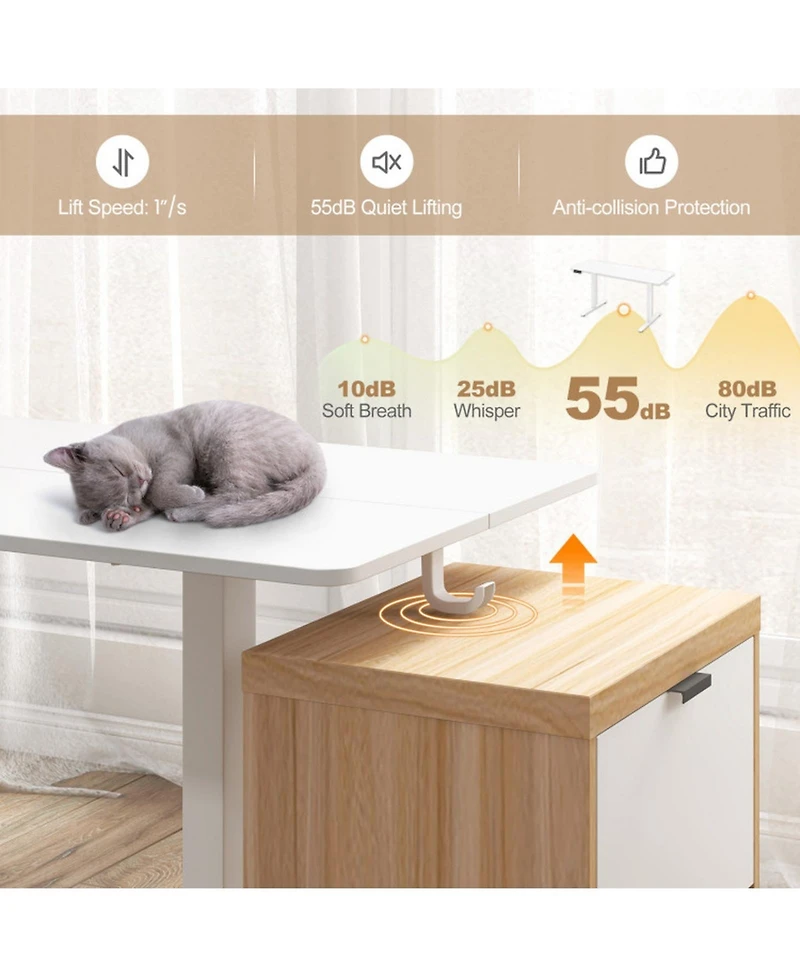 Gouun 63 in Electric Standing Desk with 3 Memory Heights and Led Display