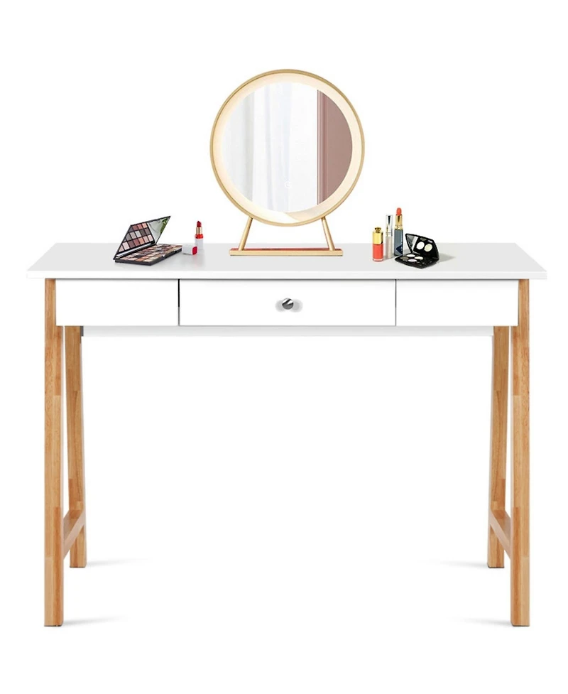 Gouun 42 in Writing Desk with Storage Drawer and Rubberwood Legs