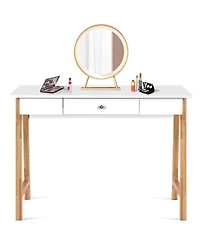 Gouun 42 in Writing Desk with Storage Drawer and Rubberwood Legs