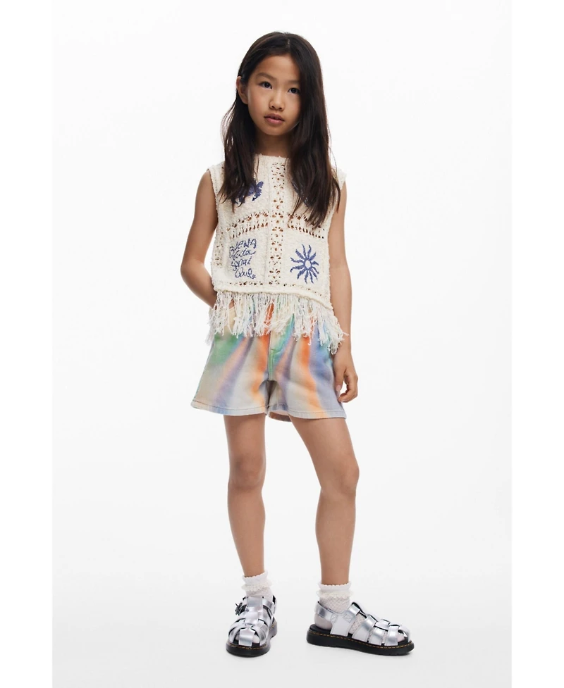 Desigual Girls Girls's Crochet sweater with fringes