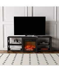 Homlux Fireplace Tv Stand for up to 75" Tv with Storage Shelves