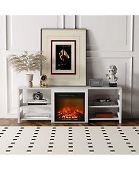 Homlux Fireplace Tv Stand for up to 75" Tv with Storage Shelves