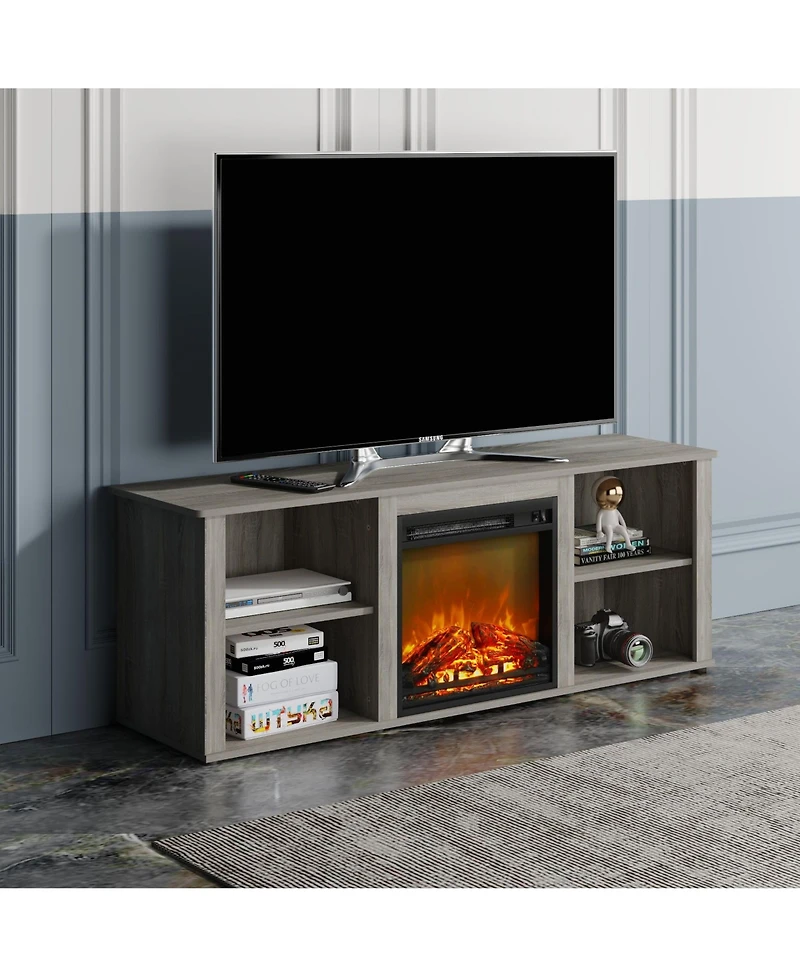 Homlux Modern Fireplace Tv Stand for TVs up to 65" with 1400W Electric Fireplace