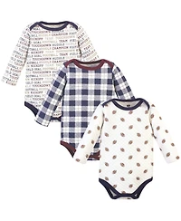 Hudson Baby Cozy Quilted Cotton Long-Sleeve Onesies