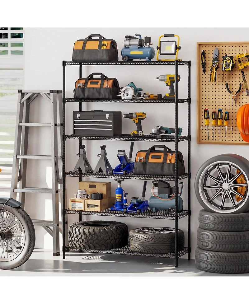 Sugift 6 Tier Metal Storage Shelving Unit for Home Garage Use