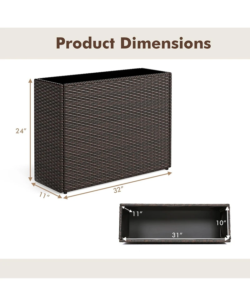 Sugift 24 in Tall Raised Garden Bed with Wicker Design and Liner