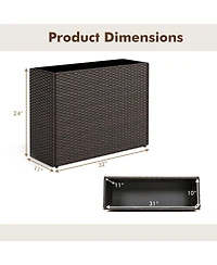 Sugift 24 in Tall Raised Garden Bed with Wicker Design and Liner