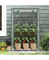 Sugift Portable Mini Greenhouse with Roll Up Zippered Door