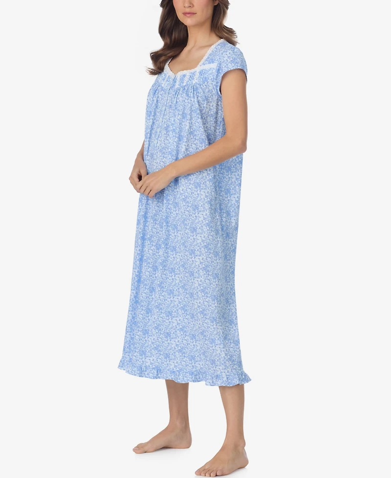 Eileen West Women's Floral Cap-Sleeve Ballet Nightgown