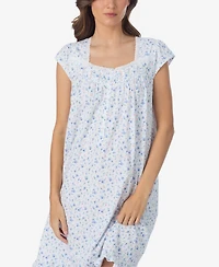 Eileen West Women's Floral Print Cap-Sleeve Short Nightgown