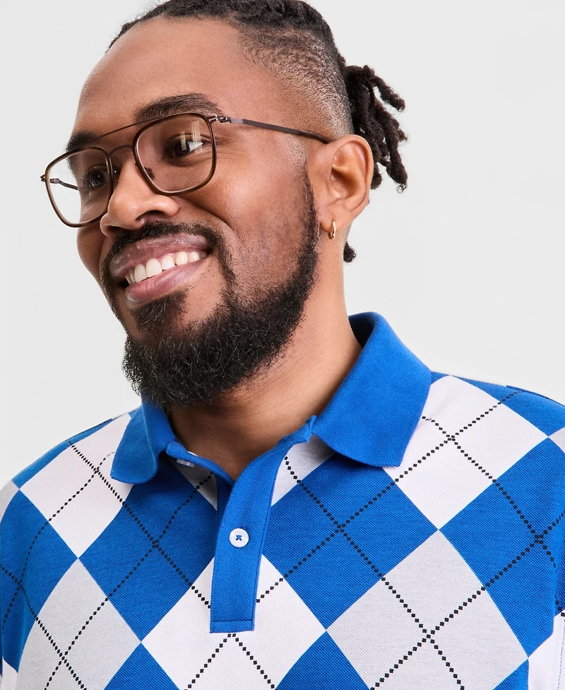 Club Room Men's Fraternity Argyle Polo Shirt, Macy's Exclusive - Collegiate