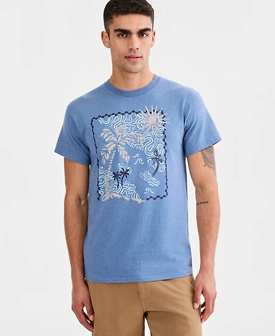 Sun + Stone Men's Cotton Palm Island Graphic T-Shirt, Macy's Exclusive