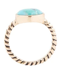 Barse Rope My Heart Blue Turquoise and Golden Ring