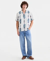 Sun + Stone Men's Michael Linen & Cotton Printed Camp Shirt, Macy's Exclusive