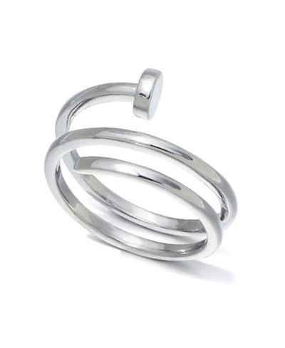 Adornia Silver Nail Double Wrap Ring