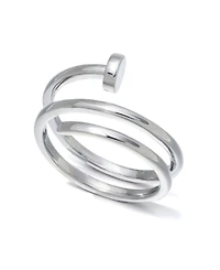 Adornia Silver Nail Double Wrap Ring