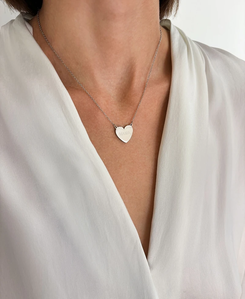 Adornia Silver 2-Piece Mama Heart Pendant Necklace Set