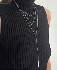 Adornia Silver 2-Piece Lariat Necklace Set