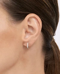 Adornia Silver 3-Piece Huggie and Stud Earring Set