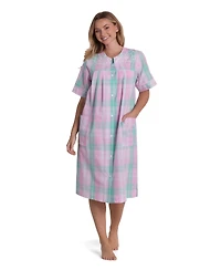 Miss Elaine Women's Printed Short-Sleeve Robe