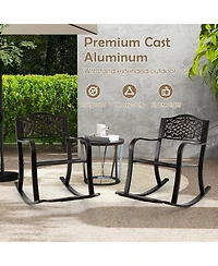 Gouun Aluminum Patio Rocker with Curved Armrests