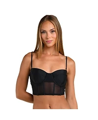 Sunshine 79 Women's Midkini W Corset Binding Over Mesh And Hook Back