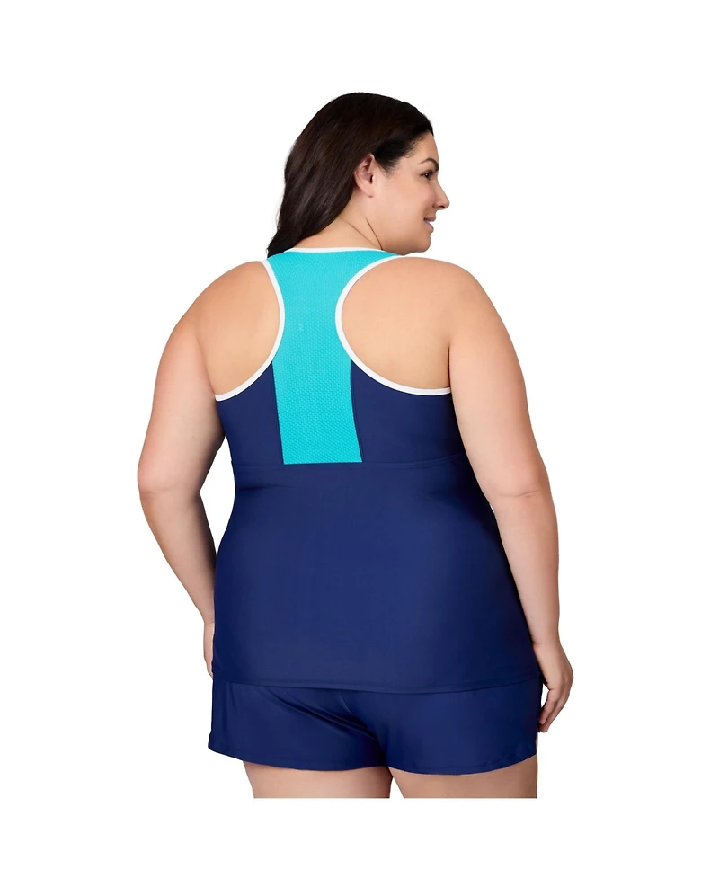 Free Country Plus Mesh Racerback Tankini Top