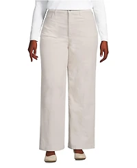 Lands' End Women's Plus High Rise Wide Leg Corduroy Pants