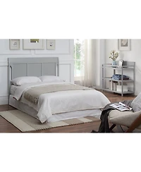 Jujabu 4 in 1 Modern Sleigh Convertible Crib Gray Solid Wood Adjustable Mattress Height