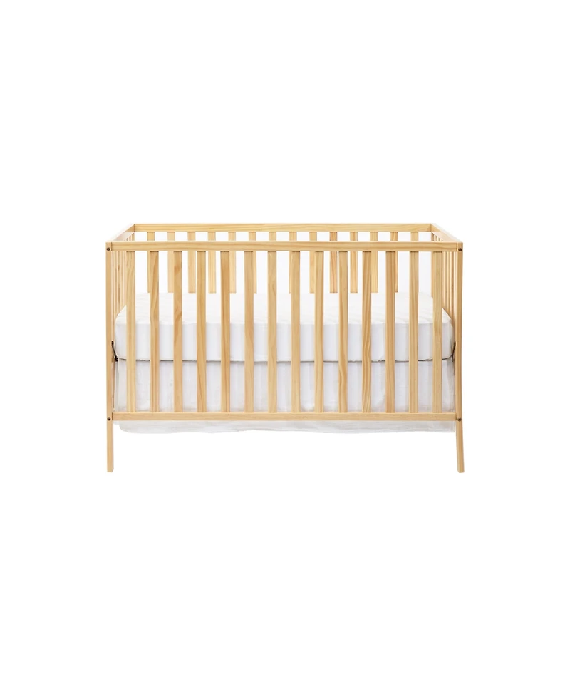 Jujabu 3 in 1 Convertible Solid Wood Island Crib Natural Adjustable Mattress Height
