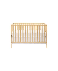 Jujabu 3 in 1 Convertible Solid Wood Island Crib Natural Adjustable Mattress Height