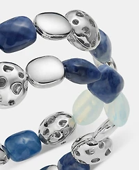 Style & Co Silver-Tone Two-Row Beaded Stretch Bracelet, Macy's Exclusive