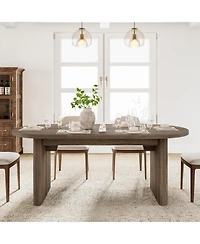 gaomon Oval Dining Table for 6-8 People, Long Large Kitchen Table with Thick Sturdy Wooden Base, Farmhouse Dining Room Table for for Kitchen