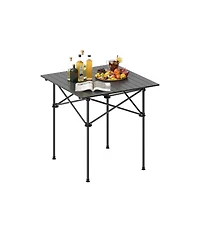 Sugift Folding Roll Up Camping Table with Sturdy Metal Legs
