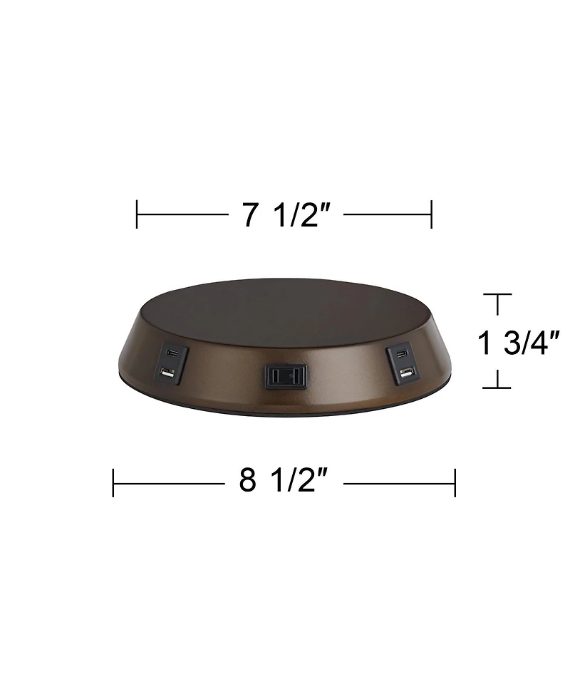 360 Lighting Modern Workstation Table Lamp Base with Usb and Ac Power Outlet Universal Charging Bronze Touch On Off Living Room
