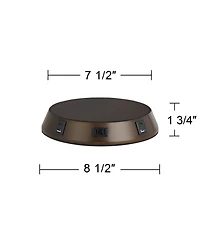 360 Lighting Modern Workstation Table Lamp Base with Usb and Ac Power Outlet Universal Charging Bronze Touch On Off Living Room