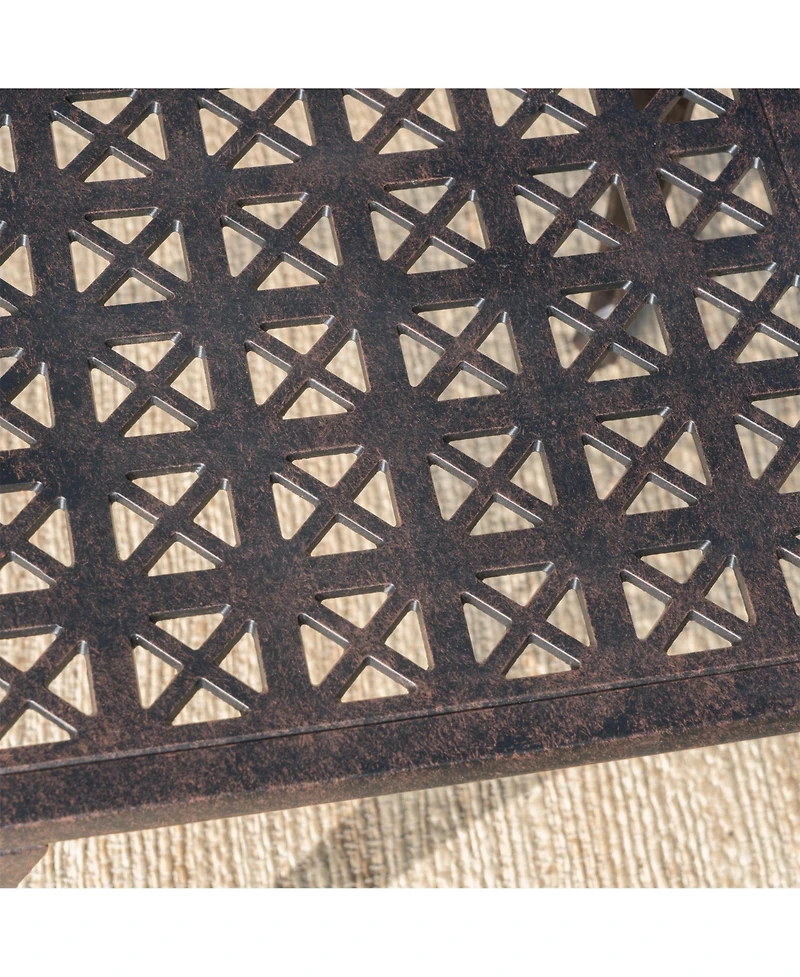 Clihome 18" Cast Aluminum Side Table Square Outdoor Accent End Table