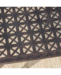 Clihome 18" Cast Aluminum Side Table Square Outdoor Accent End Table