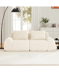 Rainsken 82" Modern Modular Sofa, Soft Flannelette 2-Seater Couch with Deep Seat and Anti-Slip Base for Living Room