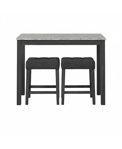Sugift Three Piece Bar Table Set with Charging Station