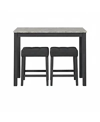 Sugift Three Piece Bar Table Set with Charging Station