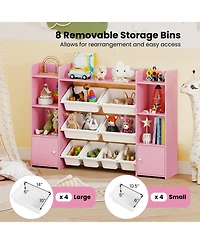 Sugift 56 in Large Kids Toy Storage Organizer with Bins and Bookshelf