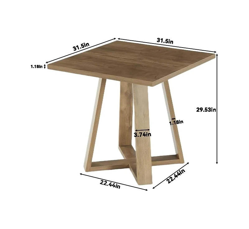Tribesigns Square Dining Table for 2/4, Wooden Kitchen Table, 31.5" Dining Table (Only Table)
